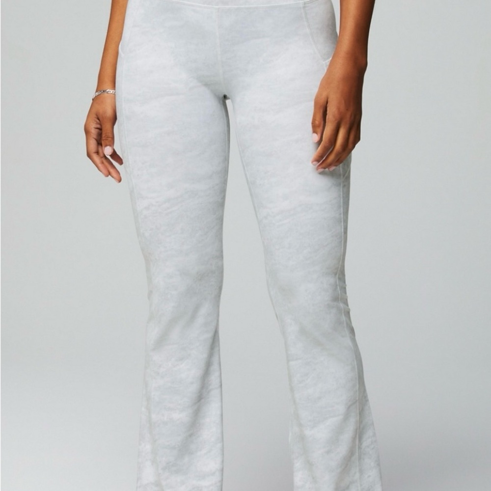 Fabletics Light Gray Flare Pants - image 1